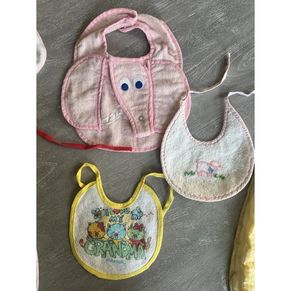 Vintage Baby Bibs & Burp Cloth Mixed Lot (8) New & Pre-owned Unisex Animals Boat